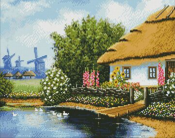 Алмазна мозаїка 40х50 АМО7714 Українська садиба "Ідейка"