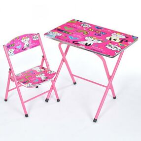 Столик дитячій складний, стільниця 40*60 см 1 стільчик кошеня M 19-MEOW Столик дитячій складний, стільниця 40*60 см 1 стільчик кошеня M 19-MEOW