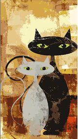 Розпис по номерах 50х25 WW225 Кіт та кішка "Strateg"