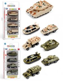 Набір з транспортом металевий 4 штуки військовий 2 кольори 3313-44