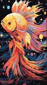 Розпис по номерах 50х25 WW167 Золота рибка "Strateg"