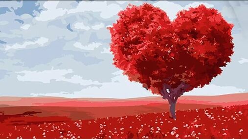 Розпис по номерах 50х25 WW175 Дерево-серце "Strateg"