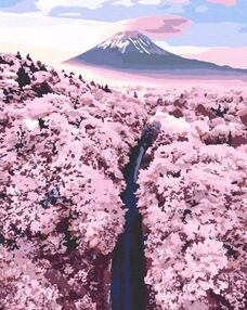 Розпис по номерах 40х50 10576-АС Фудзіяма в сакурі "Art Craft" арт крафт