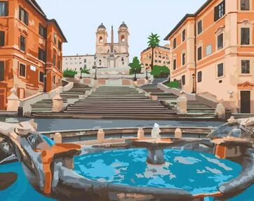 Розпис по номерах 40х50 11228-АС Площа Іспанії Рим "Art Craft" арт крафт