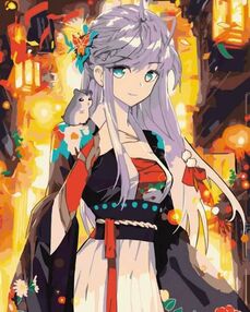 Розпис по номерах 40х50 10329-АС Гейша з району Гіон "Art Craft" арт крафт