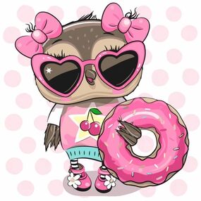 Розпис по номерах 30х30 ES-0816 Совеня з пончиком "Strateg"