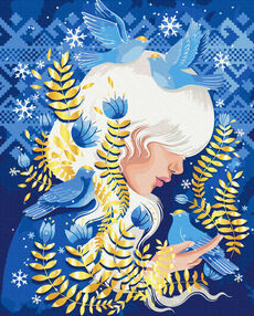 Розпис по номерах 40х50 BS53864 Птахи зими  brushme Брашми