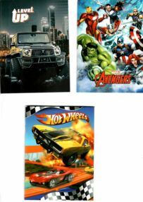 Блокнот А6 24 аркуша у клітинку на скобі  малюнок в асортименті