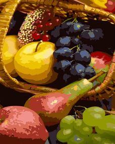Розпис по номерах 40х50 GS1376 Фрукти у кошику "Strateg"