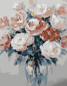 Розпис по номерах 40х50 GS1437 Пастельні півонії "Strateg"
