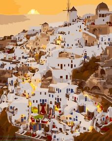 Розпис по номерах 40х50 GS1285 Казковий Санторіні "Strateg"