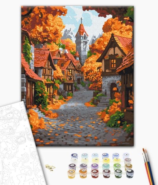 Розпис по номерах 40х50 BS54183 Жовтневе містечко brushme Брашми Ціна (цена) 176.30грн. | придбати  купити (купить) Розпис по номерах 40х50 BS54183 Жовтневе містечко brushme Брашми доставка по Украине, купить книгу, детские игрушки, компакт диски 1