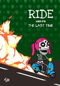 Блокнот А5 48 аркушів Skeleton ride