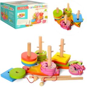 Гра деревяна геометрика квадрати кола рибалка  md 0902