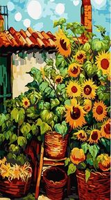 Розпис по номерах 50х25 WW154 Соняхи біля дому "Strateg"