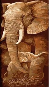 Розпис по номерах 50х25 WW239 Слоник з мамою "Strateg"