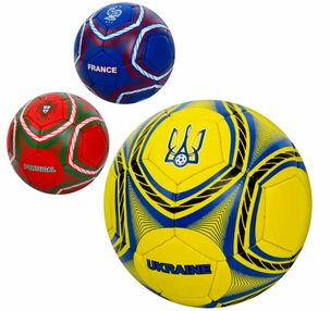 Мяч футбольний розмір 5 ручна робота 3 види 2500-269