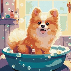 Розпис по номерах 40х40 КНО6543 Маленький пухнастик "Ідейка"