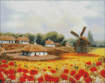Алмазна мозаїка 40х50 АМО7324 Літо на хуторі "Ідейка"