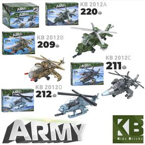 конструктор військовий літак від 209 деталей 4 види kb 2012