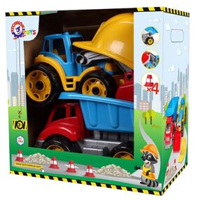 Набір машин 2штуки каска Малюк будівельник 2 3985