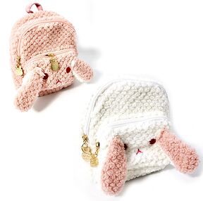 рюкзак дитячий 17х17 см хутряний із зайчиком на кишені 970711