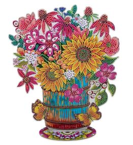 Алмазна мозаїка 30х30 BJP21 Букет квітів на підставці "Strateg"