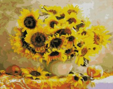 Алмазна мозаїка 40х50 FA40110 Соняшники у вазі "Strateg"