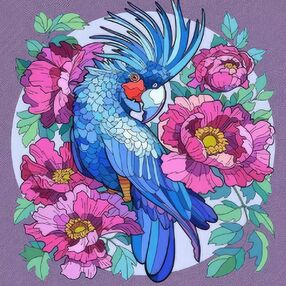 Розпис-антистрес 30х30 JCEE36805 Папуга у квітах "Strateg"