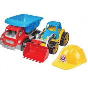 Набір машин 2 штуки + каска Малюк-будівельник 3 3954
