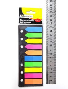 індекси пластикові набір 5 + 5 (прямокутні і стрілки) неон