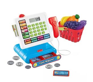 Касовий апарат калькулятор сканер кошик гроші продукти 16 предметів звук 16853