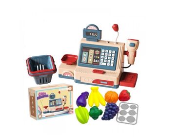 Касовий апарат калькулятор сканер мікрофон ваги корзина продукти гроші звук 71022-84