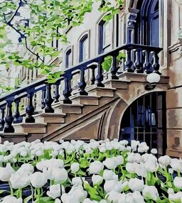 Розпис по номерах 30х40 SS-6614 Білі тюльпани "Strateg"