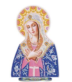 Алмазна мозаїка 30х30 BJP202 Ікона Божої Матері на підставці "Strateg"