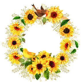 Алмазна мозаїка 30х30 HHE26387 Віночок із соняшників підвісний "Strateg"