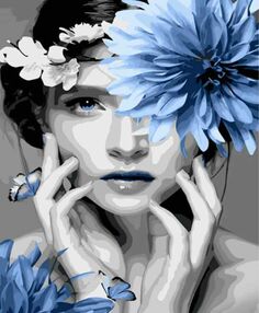 Розпис по номерах 40х50 GS1016 Блакитні відтінки "Strateg"