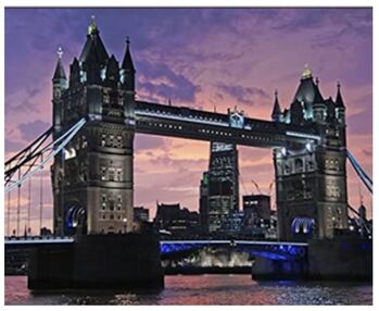 Алмазна мозаїка 30х40 HEG86035 Вечірній Тауерський міст "Strateg"