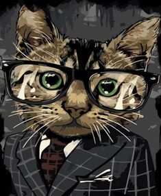 Розпис по номерах 40х50 GS1024 Діловий котик "Strateg"