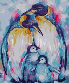 Розпис по номерах 40х50 GS1052 Сім'я пінгвінів "Strateg"