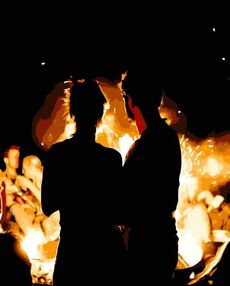 Розпис по номерах 40х50 DY103 Полум'я кохання "Strateg"