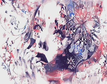 Розпис по номерах 40х50 DY141 Квітковий портрет "Strateg"