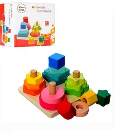 гра деревяна геометрика фігури 16 штук md 1190