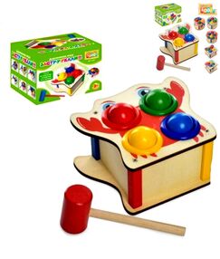 гра деревяна стукачка молоточок кульки 4 штуки 6 видів md 1682