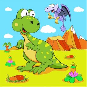 Розпис по номерах 30х30 ES-0806 Динозаври мандрівники "Strateg"