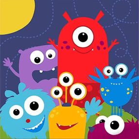 Розпис по номерах 30х30 ES-0808 Різнокольорові монстри "Strateg"