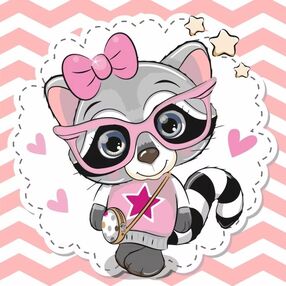 Розпис по номерах 30х30 ES-0809 Рожевий єнотик "Strateg"