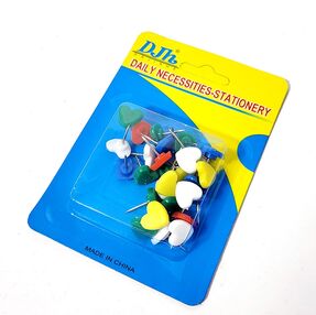 Кнопки - цвяшки 30 штук кольорові сердечка 58-20 Кнопки - цвяшки 30 штук кольорові сердечка 58-20