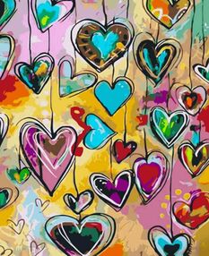 Розпис по номерах 40х50 GS1014 Гірлянда з сердець "Strateg"