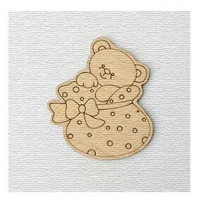 Виріб художній з деревини 2-068 Ведметик в торбинці "Ідейка"